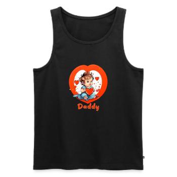 Ich liebe Papa - Männer Premium Bio Tank Top - Schwarz - Vorne - Michal (187cm)