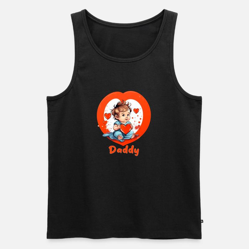 Ich liebe Papa - Männer Premium Bio Tank Top - Schwarz