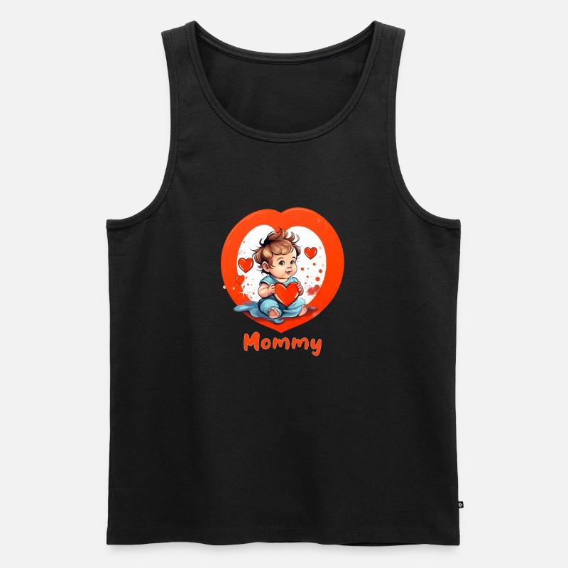 Ich Herz Mama - Männer Premium Bio Tank Top - Schwarz