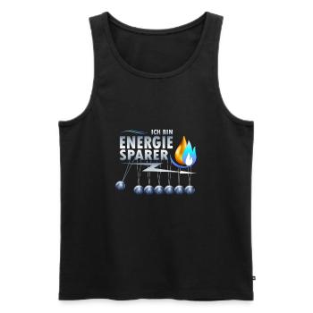 Ich bin Energiesparer - Männer Premium Bio Tank Top - Schwarz - Vorne - Michal (187cm)