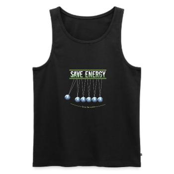 Save energy - Men's Premium Organic Tank Top - black - Front - AI Model Male 178 light (178cm)