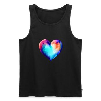 Saint-Valentin Amour Fiançailles Fête des mères Mariage - Débardeur bio Premium Homme - noir - Devant - AI Model Male 178 light (178cm)