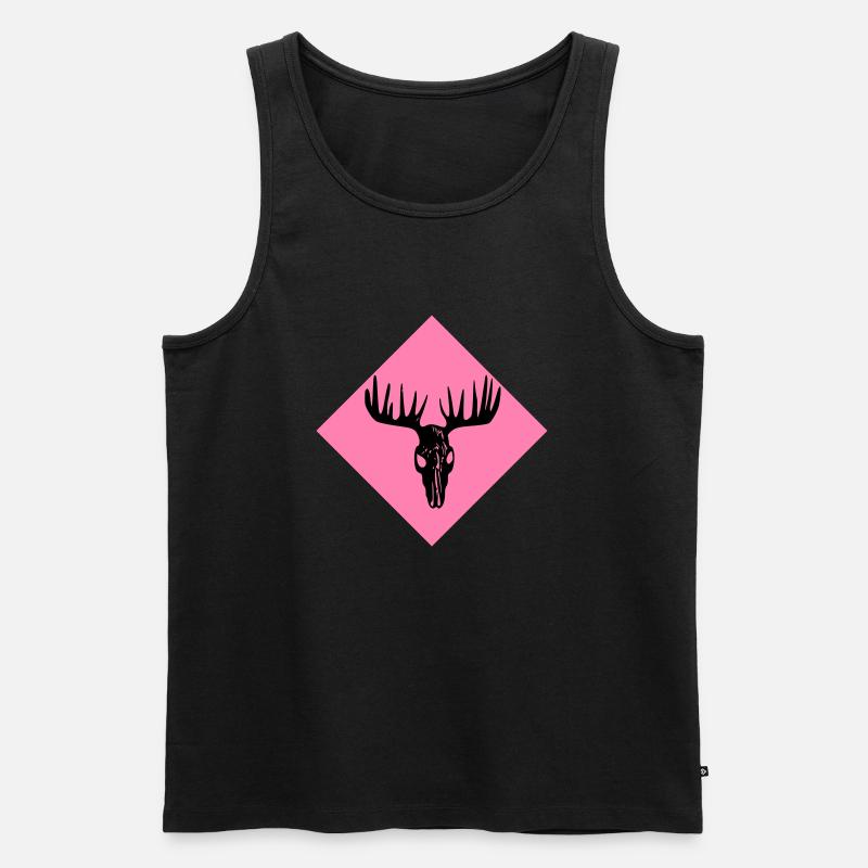 Elch-Schädel - Männer Premium Bio Tank Top - Schwarz