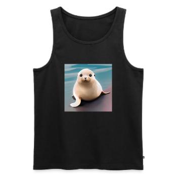 SEAL CUB - Men's Premium Organic Tank Top - black - Front - AI Model Male 178 light (178cm)