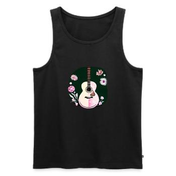 Guitare Instrument pincé Guitariste d’instruments de musique - Débardeur bio Premium Homme - noir - Devant - Michal (187cm)