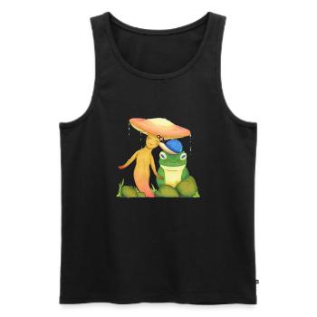 Three Friends - Mushroom, Snail and Frog - Men's Premium Organic Tank Top - black - Front - Michal (187cm)