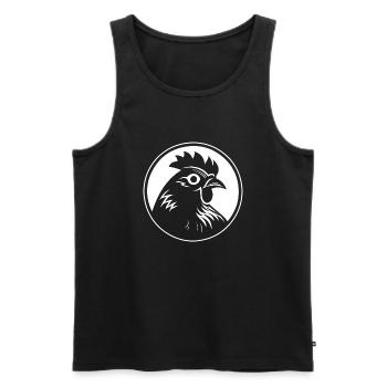 Poulet Poulailler Volaille Coq Ferme - Débardeur bio Premium Homme - noir - Devant - Michal (187cm)