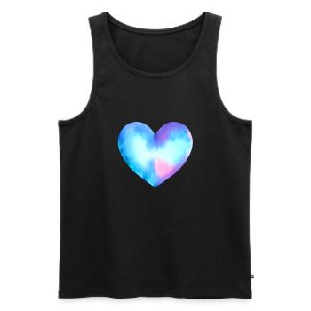 Saint-Valentin Mariage Amour Fiançailles Fête des mères - Débardeur bio Premium Homme - noir - Devant - Michal (187cm)
