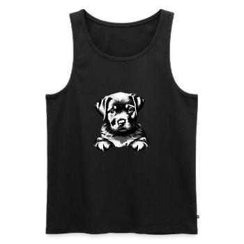 Labrador, propriétaire du chiot Labrador Retriever - Débardeur bio Premium Homme - noir - Devant - Michal (187cm)