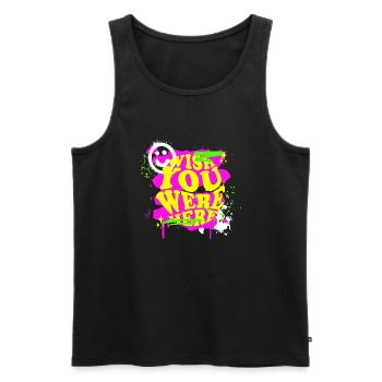 Wish You Were Here Distorted!!! - Men's Premium Organic Tank Top - black - Front - AI Model Male 178 light (178cm)