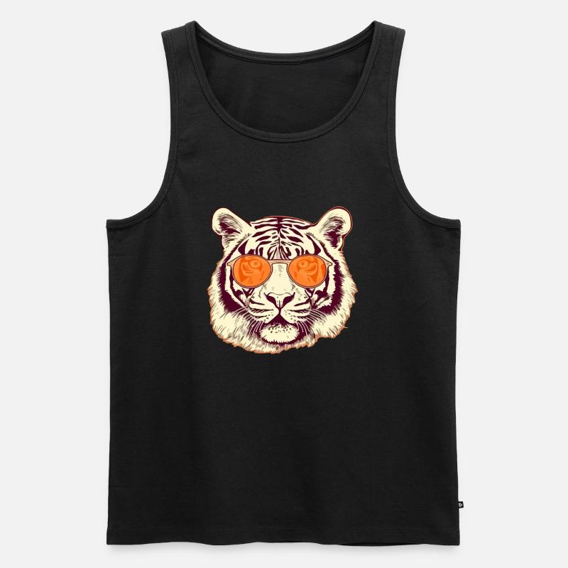 Al der Tiger - Männer Premium Bio Tank Top - Schwarz