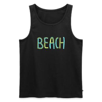 Beach 13 - Männer Premium Bio Tank Top - Schwarz - Vorne - AI Model Male 178 light (178cm)