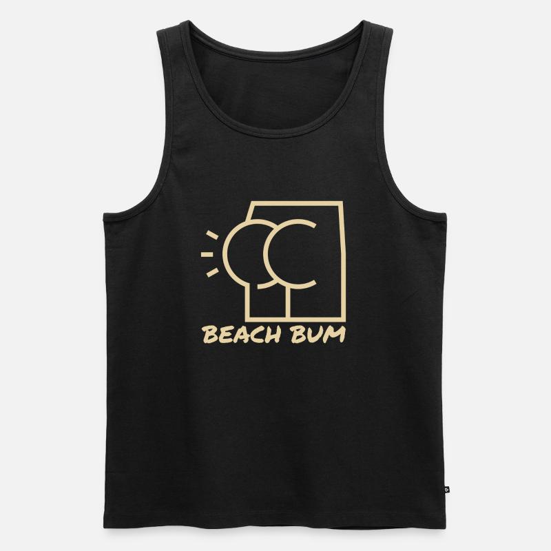 Strand-Hintern - Männer Premium Bio Tank Top - Schwarz