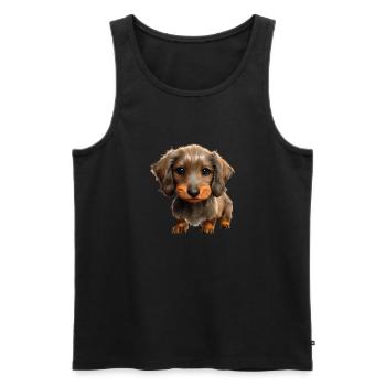 Dachshund Hund Hundehalter Dackelwelpe Hunde - Männer Premium Bio Tank Top - Schwarz - Vorne - AI Model Male 178 light (178cm)
