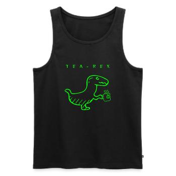 tea rex - Men's Premium Organic Tank Top - black - Front - AI Model Male 178 light (178cm)