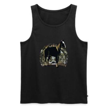 Pferd - Männer Premium Bio Tank Top - Schwarz - Vorne - AI Model Male 178 light (178cm)