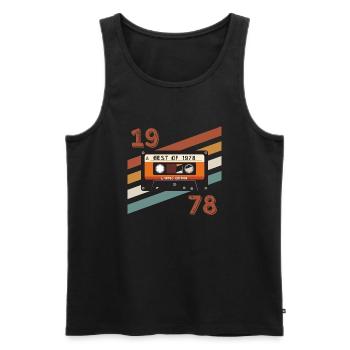1978 retro vintage anniversary - Men's Premium Organic Tank Top - black - Front - Michal (187cm)