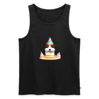 Geburtstag Hunde Geburtstagstorte Geburtstagsfeier - Männer Premium Bio Tank Top - Schwarz - Vorne - Michal (187cm)