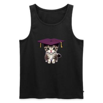 Bachelor Cat Studies Graduate School Leaving Certificate - Débardeur bio Premium Homme - noir - Devant - Michal (187cm)