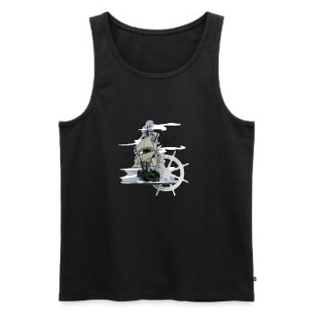 Sailing ship - Men's Premium Organic Tank Top - black - Front - Michal (187cm)