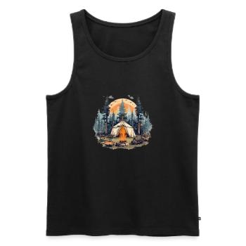 Mysterious Journey in the Survival Forest - Print - Men's Premium Organic Tank Top - black - Front - Michal (187cm)
