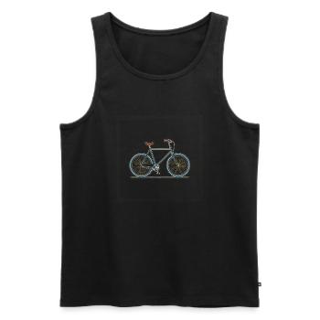 Bike - Männer Premium Bio Tank Top - Schwarz - Vorne - Michal (187cm)
