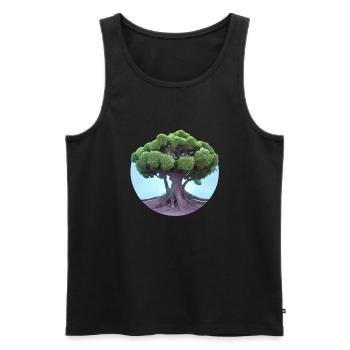 Lebensbaum Yoga Baum des Lebens Meditation - Männer Premium Bio Tank Top - Schwarz - Vorne - Michal (187cm)