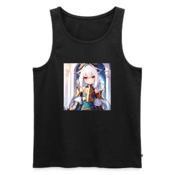 Anime Fantasy Girl 7 - Men's Premium Organic Tank Top - black - Front - Michal (187cm)