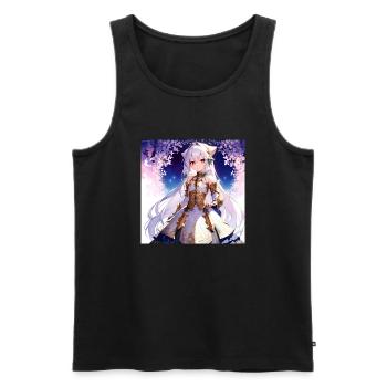 Anime Fantasy Girl 9 - Men's Premium Organic Tank Top - black - Front - Michal (187cm)