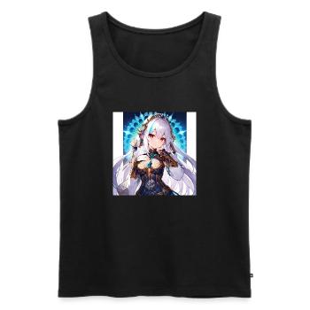 Anime Fantasy Girl 13 - Men's Premium Organic Tank Top - black - Front - Michal (187cm)