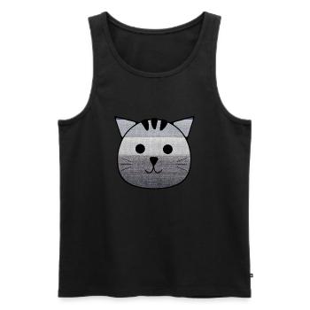 The Little Cat Otto - Men's Premium Organic Tank Top - black - Front - AI Model Male 178 light (178cm)