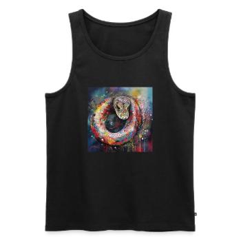 Modern & Colourful Snake Wall Art by Bodhi - Men's Premium Organic Tank Top - black - Front - AI Model Male 178 light (178cm)