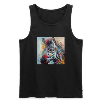 Modern & Colourful Zebra Wall Art by Bodhi - Men's Premium Organic Tank Top - black - Front - Michal (187cm)