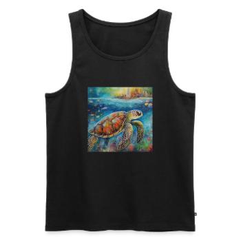 Modern & Colourful Turtle Wall Art by Bodhi - Men's Premium Organic Tank Top - black - Front - Michal (187cm)