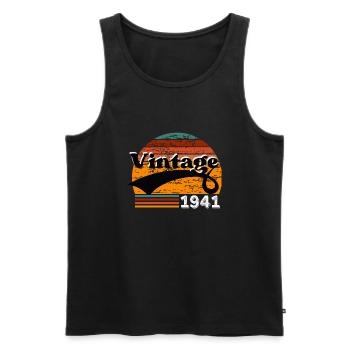 Vintage 1941 - Men's Premium Organic Tank Top - black - Front - Michal (187cm)