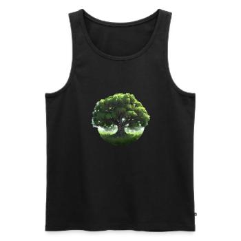 Lebensbaum Meditation Yoga Baum des Lebens - Männer Premium Bio Tank Top - Schwarz - Vorne - Michal (187cm)