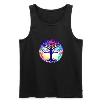 Lebensbaum Meditation Yoga Baum des Lebens - Männer Premium Bio Tank Top - Schwarz - Vorne - Michal (187cm)