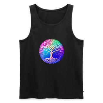 Arbre de vie Arbre de vie Yoga Méditation - Débardeur bio Premium Homme - noir - Devant - Michal (187cm)