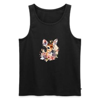 Blumenreh - Männer Premium Bio Tank Top - Schwarz - Vorne - Michal (187cm)