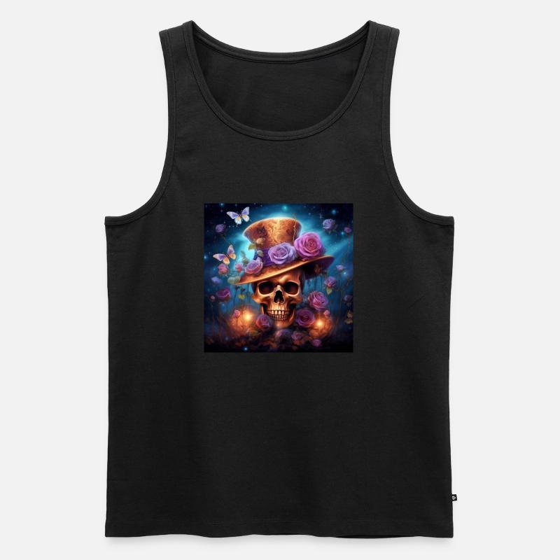 SCHÄDEL FANTASY SCHÄDEL SCHÄDEL SCHÄDEL - Männer Premium Bio Tank Top - Schwarz