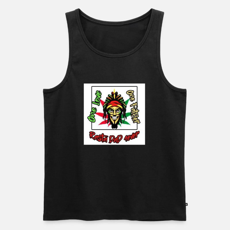 Rasta DAD - Männer Premium Bio Tank Top - Schwarz