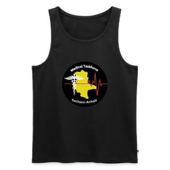 Medical Taskforce Sachsen-Anhalt - Männer Premium Bio Tank Top - Schwarz - Vorne - Michal (187cm)