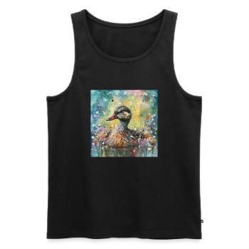 Modern & Colourful Duck Wall Art by Bodhi - Men's Premium Organic Tank Top - black - Front - Michal (187cm)