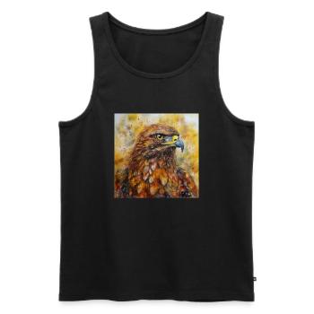 Modern & Colourful Eagle Wall Art by Bodhi - Men's Premium Organic Tank Top - black - Front - AI Model Male 178 light (178cm)