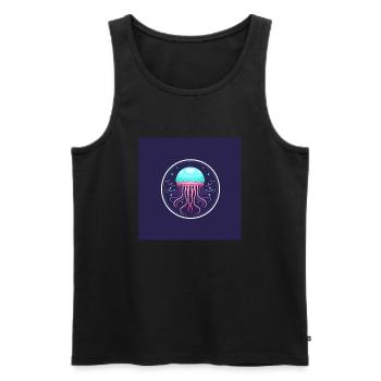 JELLYFISH MYSTERIOUS BEAUTY - Men's Premium Organic Tank Top - black - Front - AI Model Male 178 light (178cm)