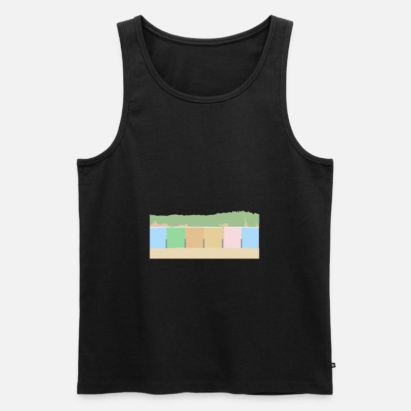 Strandhäuser mit Dünen - Männer Premium Bio Tank Top - Schwarz