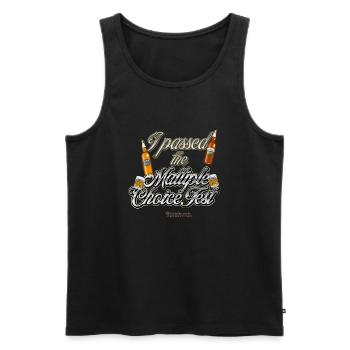 Malt Whisky T Shirt Spruch Maltiple Choice - Débardeur bio Premium Homme - noir - Devant - AI Model Male 178 light (178cm)
