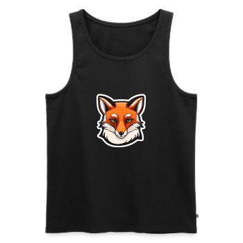 Mystische Begegnung: Der stolze Fuchs - Männer Premium Bio Tank Top - Schwarz - Vorne - Michal (187cm)