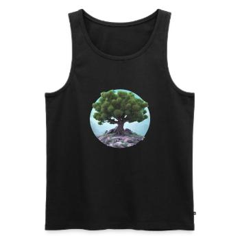 Arbre de Vie Méditation Yoga Arbre de Vie - Débardeur bio Premium Homme - noir - Devant - Michal (187cm)