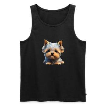 Yorkshire Terrier Puppy Dog Dog Owner - Men's Premium Organic Tank Top - black - Front - Michal (187cm)